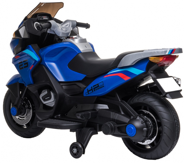 Motocicleta electrica cu 2 roti Premier Flash, 12V, roti cauciuc EVA, MP3, albastra [8]