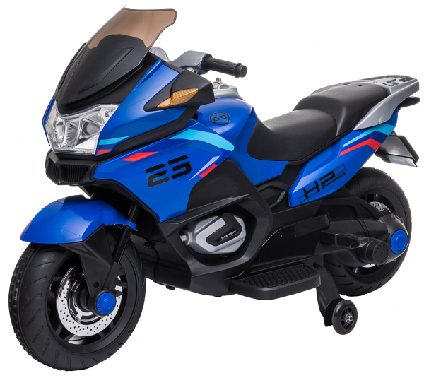 Motocicleta electrica cu 2 roti Premier Flash, 12V, roti cauciuc EVA, MP3, albastra [20]