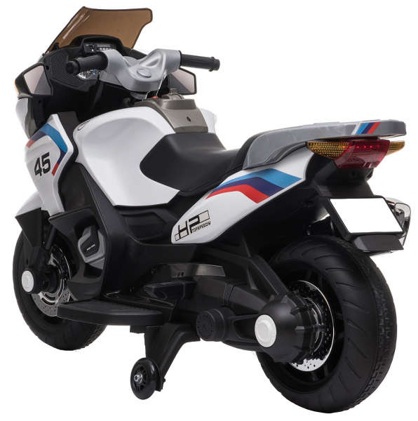 Motocicleta electrica cu 2 roti Premier Flash, 12V, roti cauciuc EVA, MP3, alba [6]