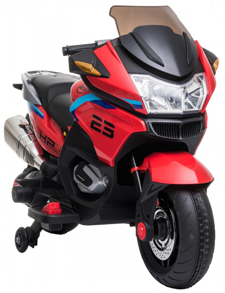 Motocicleta electrica cu 2 roti Premier Flash, 12V, roti cauciuc EVA, MP3, rosie [18]