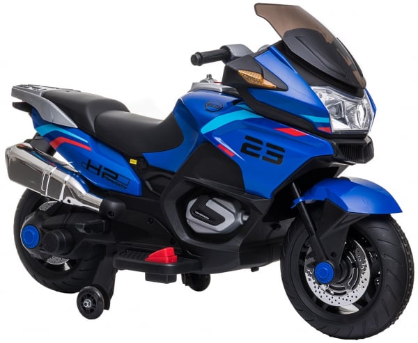 Motocicleta electrica cu 2 roti Premier Flash, 12V, roti cauciuc EVA, MP3, albastra [16]