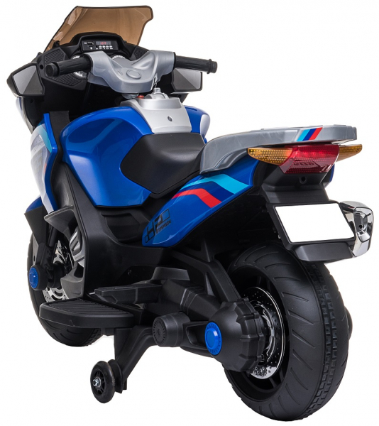 Motocicleta electrica cu 2 roti Premier Flash, 12V, roti cauciuc EVA, MP3, albastra [10]