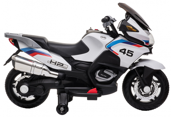 Motocicleta electrica cu 2 roti Premier Flash, 12V, roti cauciuc EVA, MP3, alba [12]