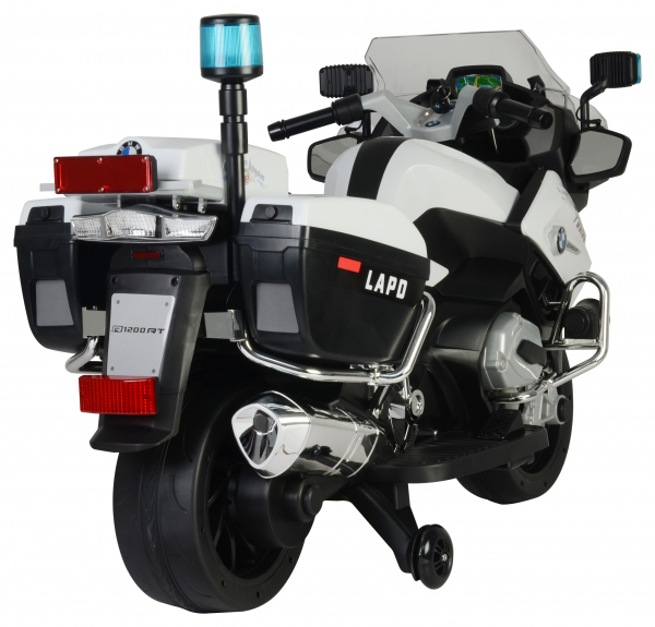 Motocicleta electrica de politie Premier BMW R1200 RT-P, 12V, girofar si sunete, roti ajutatoare, alba [6]