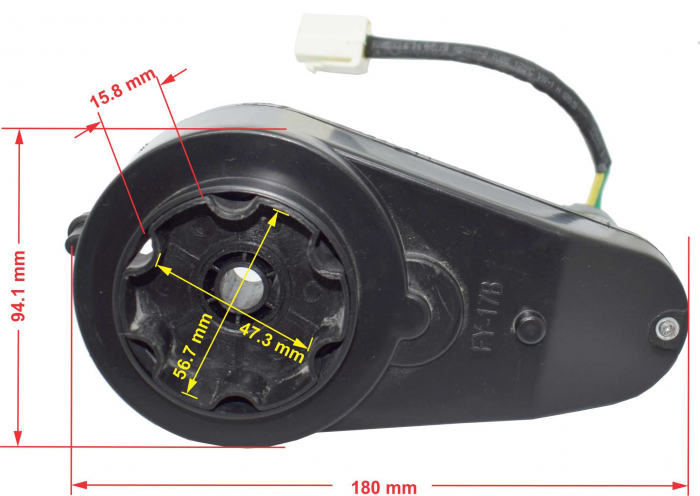Motor roata cu angrenaj 12V, model FY-17B, 10000rpm [6]