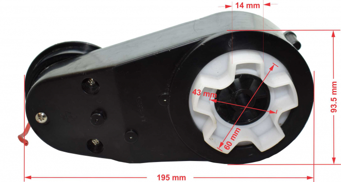 Motor roata cu angrenaj 12V, model G99-11, 10000rpm [5]