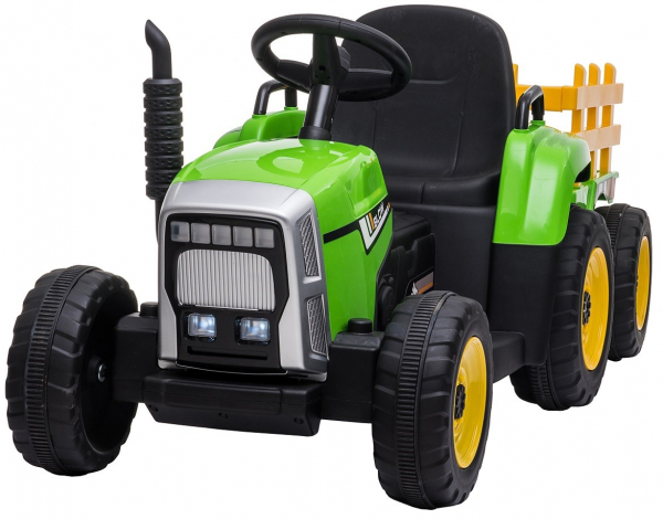 Tractor electric cu remorca Premier Farm, 12V, roti cauciuc EVA, verde [2]