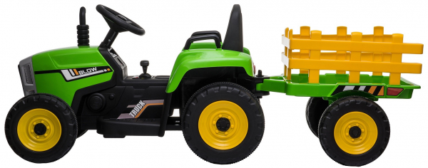 Tractor electric cu remorca Premier Farm, 12V, roti cauciuc EVA, verde [7]