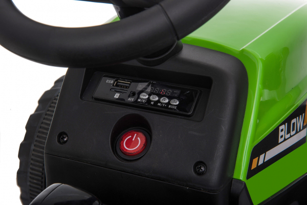 Tractor electric cu remorca Premier Farm, 12V, roti cauciuc EVA, verde [26]