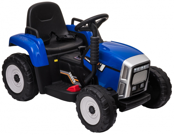 Tractor electric cu remorca Premier Farm, 12V, roti cauciuc EVA, albastru [22]