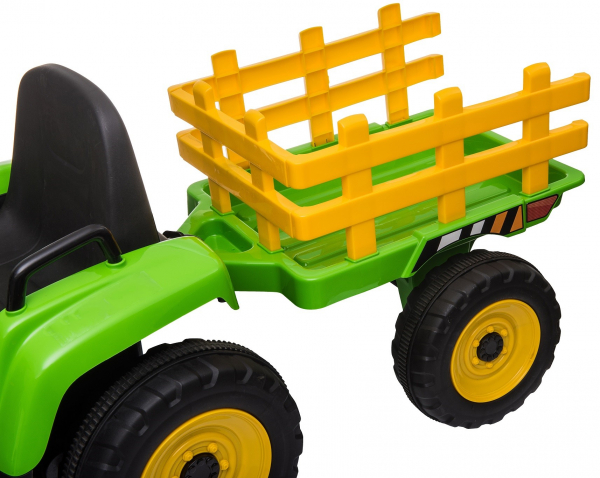 Tractor electric cu remorca Premier Farm, 12V, roti cauciuc EVA, verde [33]