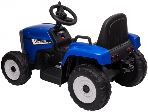 Tractor electric cu remorca Premier Farm, 12V, roti cauciuc EVA, albastru [21]