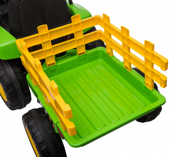 Tractor electric cu remorca Premier Farm, 12V, roti cauciuc EVA, verde [37]
