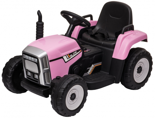 Tractor electric cu remorca Premier Farm, 12V, roti cauciuc EVA, roz [21]