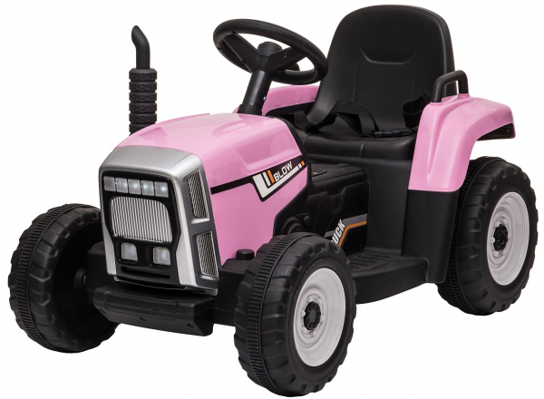 Tractor electric cu remorca Premier Farm, 12V, roti cauciuc EVA, roz [20]