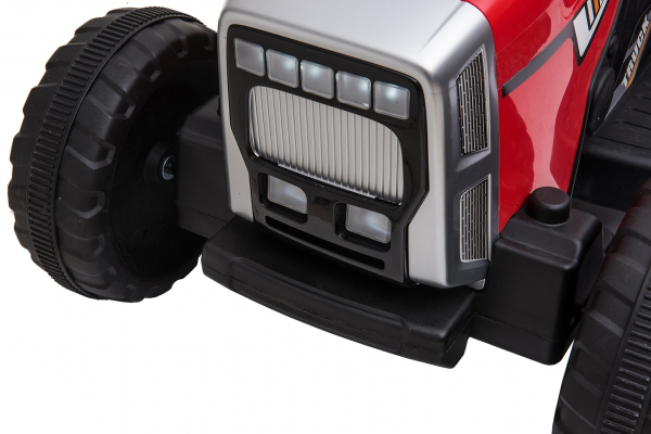 Tractor electric cu remorca Premier Farm, 12V, roti cauciuc EVA, rosu [52]