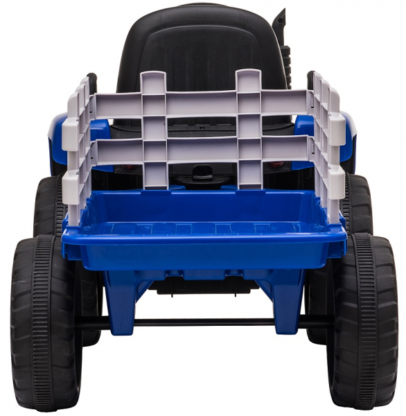 Tractor electric cu remorca Premier Farm, 12V, roti cauciuc EVA, albastru [11]