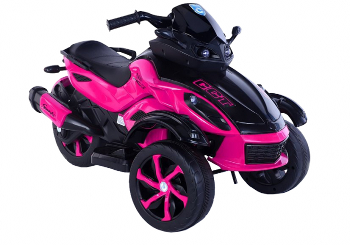 Trike electric Premier Eagle, 2 x 6V, lumini exterioare, 2 motoare, MP3, roz [4]