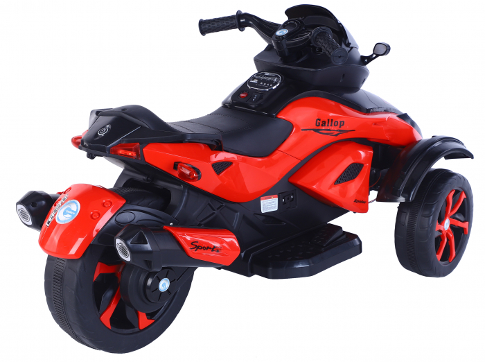 Trike electric Premier Eagle,2 x 6V, lumini exterioare, 2 motoare, MP3, rosu [5]