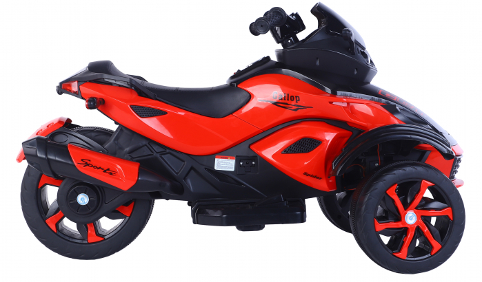 Trike electric Premier Eagle,2 x 6V, lumini exterioare, 2 motoare, MP3, rosu [4]