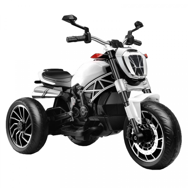 Motocicleta electrica cu 3 roti Premier Retro, 6V, 2 motoare, MP3, alb [1]