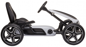 Kart Mercedes cu pedale pentru copii, roti cauciuc Eva, alb [3]