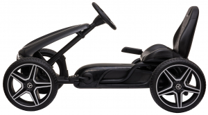 Kart Mercedes cu pedale pentru copii, roti cauciuc Eva, negru [1]
