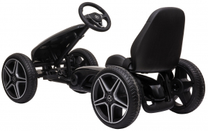 Kart Mercedes cu pedale pentru copii, roti cauciuc Eva, negru [2]