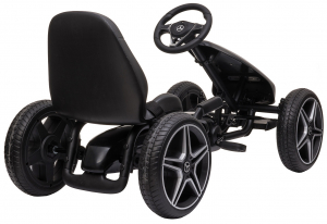 Kart Mercedes cu pedale pentru copii, roti cauciuc Eva, negru [4]