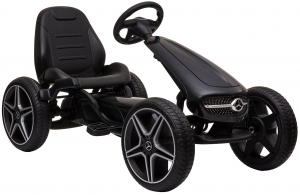 Kart Mercedes cu pedale pentru copii, roti cauciuc Eva, negru [3]