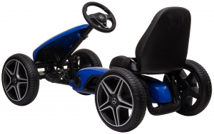 Kart Mercedes cu pedale pentru copii, roti cauciuc Eva, albastru [2]