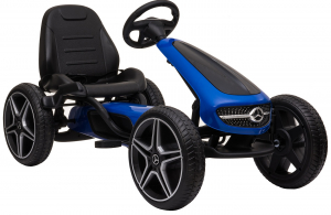 Kart Mercedes cu pedale pentru copii, roti cauciuc Eva, albastru [4]