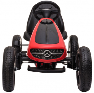 Kart Mercedes cu pedale pentru copii, roti cauciuc Eva, rosu [5]