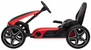 Kart Mercedes cu pedale pentru copii, roti cauciuc Eva, rosu [1]