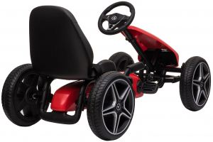 Kart Mercedes cu pedale pentru copii, roti cauciuc Eva, rosu [3]