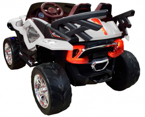 Masinuta electrica 4x4 Premier D-Max, 12V, roti cauciuc EVA, scaun piele ecologica, alb [1]