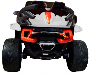 Masinuta electrica 4x4 Premier D-Max, 12V, roti cauciuc EVA, scaun piele ecologica, alb [2]