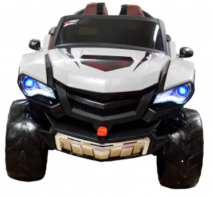 Masinuta electrica 4x4 Premier D-Max, 12V, roti cauciuc EVA, scaun piele ecologica, alb [6]