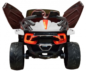 Masinuta electrica 4x4 Premier D-Max, 12V, roti cauciuc EVA, scaun piele ecologica, alb [8]