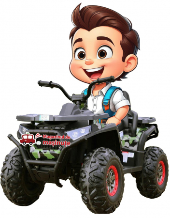 ATV-uri electrice - ATV electric 4x4 Premier Desert, 12V, roti cauciuc EVA, MP3, camuflaj