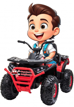 ATV-uri electrice - ATV electric 4x4 Premier Desert, 12V, roti cauciuc EVA, MP3, rosu