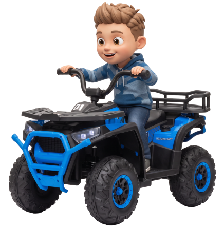 ATV-uri electrice - ATV electric 4x4 Premier Mini Desert, 12V, roti cauciuc EVA, scaun piele ecologica, 88x55x57.5 cm, albastru