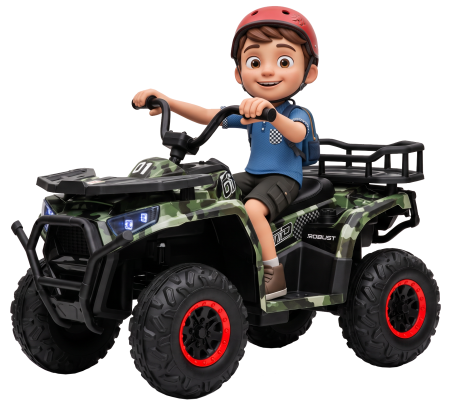 ATV-uri electrice - ATV electric 4x4 Premier Mini Desert, 12V, roti cauciuc EVA, scaun piele ecologica, 88x55x57.5 cm, camuflaj