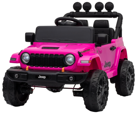 Masinuta electrica 4x4 Premier Mini Jeep Wrangler Rubicon, 12V, roti cauciuc EVA, scaun piele ecologica, 101x59x65 cm, roz [1]