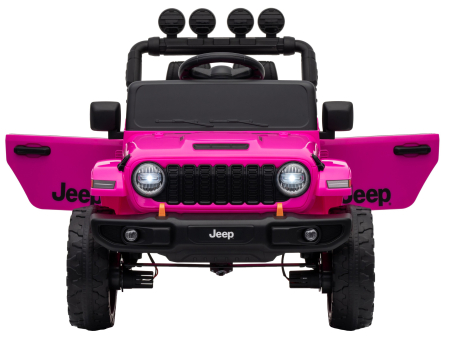Masinuta electrica 4x4 Premier Mini Jeep Wrangler Rubicon, 12V, roti cauciuc EVA, scaun piele ecologica, 101x59x65 cm, roz [12]