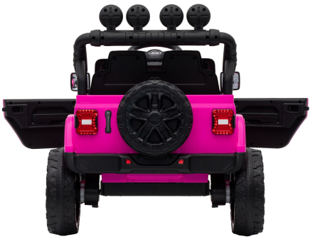 Masinuta electrica 4x4 Premier Mini Jeep Wrangler Rubicon, 12V, roti cauciuc EVA, scaun piele ecologica, 101x59x65 cm, roz [14]