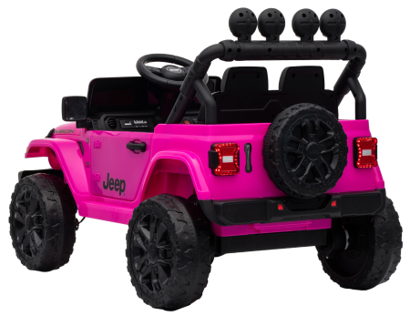 Masinuta electrica 4x4 Premier Mini Jeep Wrangler Rubicon, 12V, roti cauciuc EVA, scaun piele ecologica, 101x59x65 cm, roz [6]