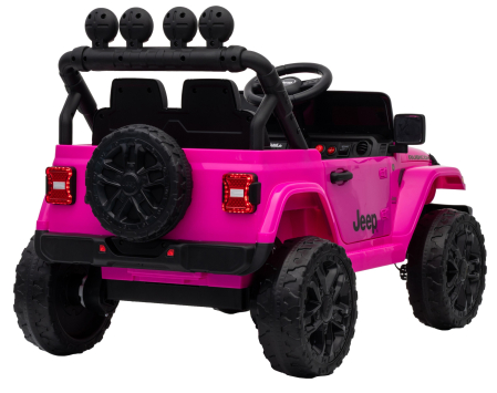 Masinuta electrica 4x4 Premier Mini Jeep Wrangler Rubicon, 12V, roti cauciuc EVA, scaun piele ecologica, 101x59x65 cm, roz [8]