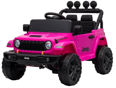 ATV-uri electrice - Masinuta electrica 4x4 Premier Mini Jeep Wrangler Rubicon, 12V, roti cauciuc EVA, scaun piele ecologica, 101x59x65 cm, roz