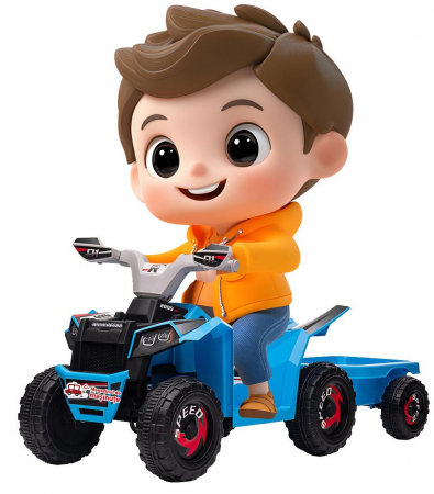 ATV-uri electrice - ATV electric cu remorca Premier Beach, 6V, albastru